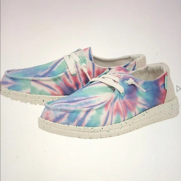 Hey Dude Women’s Wendy Shoes size 8 Rose Tie Dye - Picture 1 of 9